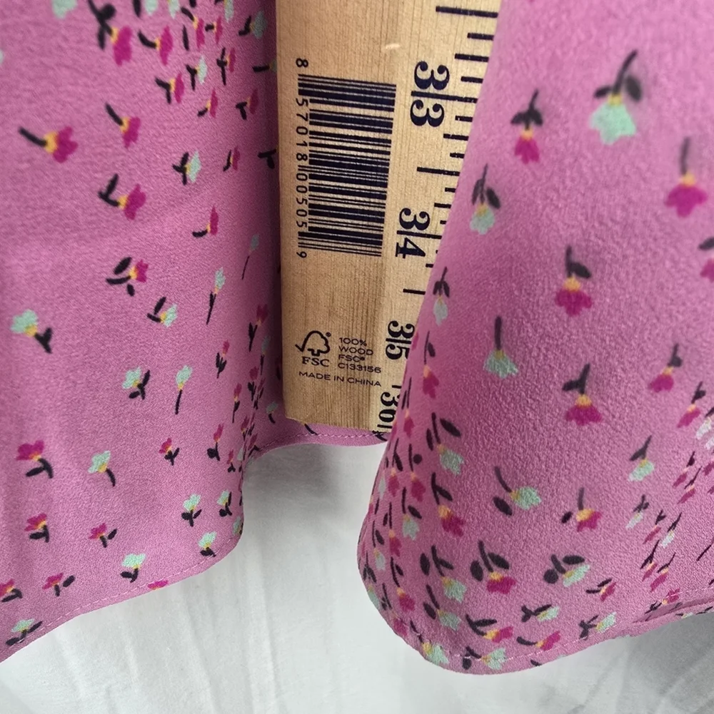Kate Spade Pink Chilled Watermelon Meadow Floral Short Sleeve Wrap Dress Sz 6